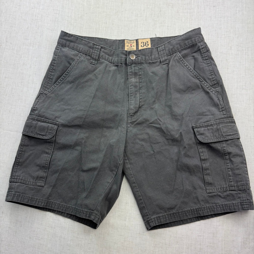 RedHead Mens Gray Ripstop Cargo Shorts Sz 36 Outdoor Hiking Utility 6-Pocket EUC